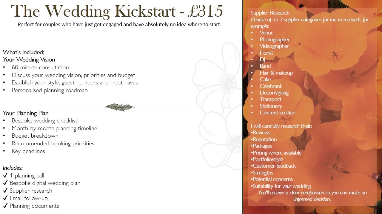 Wedding brochure page 3